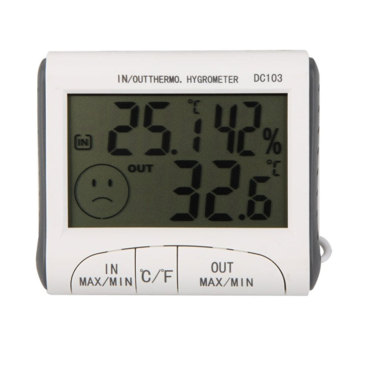 Termometro digitale LCD, igrometro, misuratore di umidità e temperatura cablata con sensore esterno bianco, LCD Digital Thermometer Termometro digitale LCD, igrometro, misuratore di umidità e temperatura cablata con sensore esterno bianco, LCD Digital Thermometer